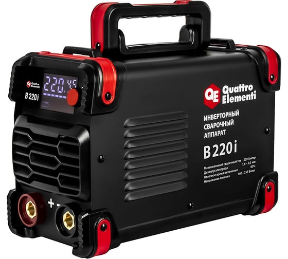 Аппарат электродной сварки QUATTRO ELEMENTI B 220i (220А, электроды до 5.0 мм, LED дисплей, TIG-Lift) 922-647 1