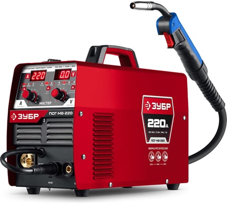 Горелка ЗУБР ПСГ-220 MIG / MAG, FCAW, MMA, TIG, 220 А, полуавтомат сварочный, с газом / без газа ПСГ-М8-220