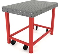 Сварочный стол Flamet 800x1200 optima 8 мм подстолье с перемычками и колесами КPBK-800x1200-8