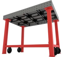 Сварочный стол Flamet 800x1200 profi 10 мм подстолье с перемычками и колесами КPBK-800x1200-10