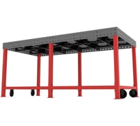 Сварочный стол Flamet 1000х2000 Profi 10мм подстолье с перемычками и колесами КPBK-1000x2000-10