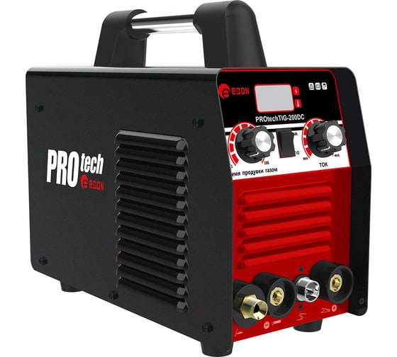 Инверторный аппарат EDON PROtech TIG-200DC TIG 10-200A, MMA 10-160A, DC, дисплей, рег-ка продувки, шланг, расх. к рук 29741