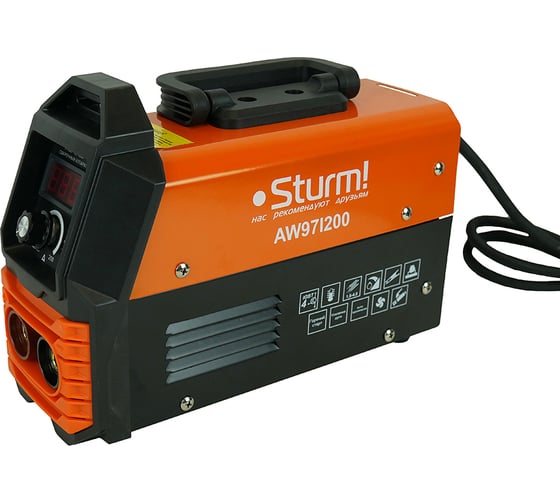 Сварочный инвертор Sturm 200А, ПВ 60%, 170-250В, HotStart/AntiStick/ArcForce AW97I200