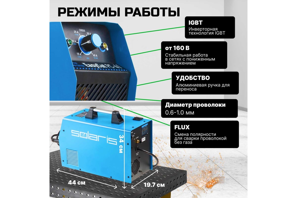 Сварочный полуавтомат SOLARIS TOPMIG-226WG3 - низкая цена ...