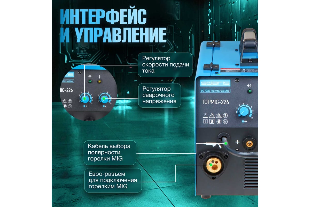 Сварочный полуавтомат SOLARIS TOPMIG-226WG3 - низкая цена ...
