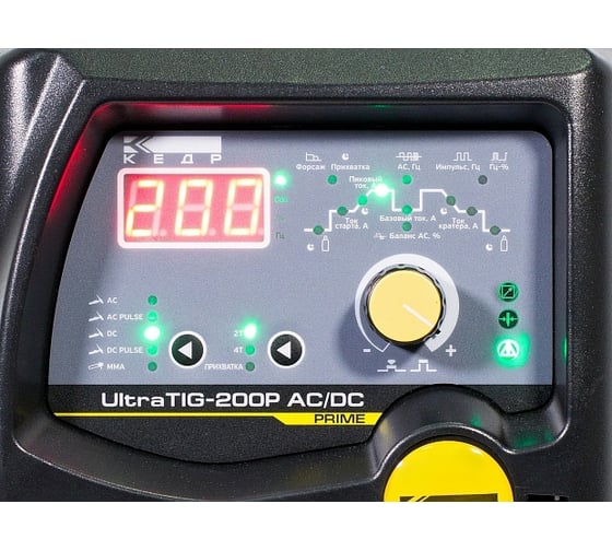 Установка аргонодуговой сварки Кедр UltraTIG-200P AC/DC 220В, 10-200А с возможностью подключения педали 8022427