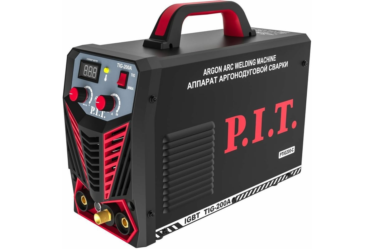Аппарат аргонодуговой сварки P.I.T. 200 А,ПВ-45, MMA 1,6-4 мм,4.2квт, TIG  1.2-1.6-2.0 PTIG200-C