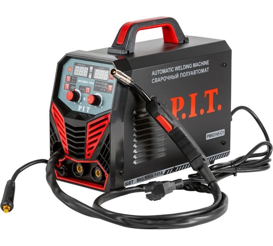 Сварочный полуавтомат P.I.T. 145А,ПВ-60,MMA 1,6-4мм, 4,0кВт, MIG 0,8-1,0мм PMIG145-C1