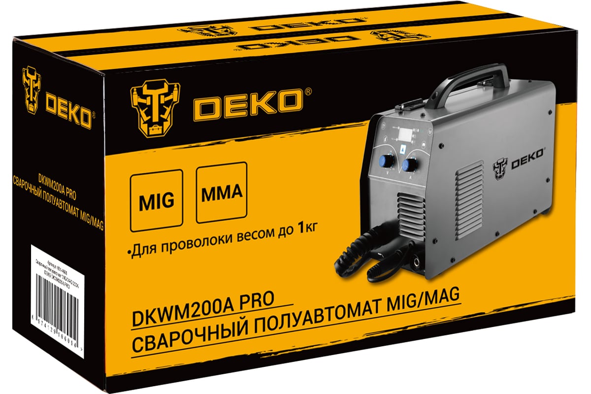 Сварочный полуавтомат DEKO DKWM200A PRO MIG/MAG 200A 051-4686 - низкая  цена, характеристики, отзывы