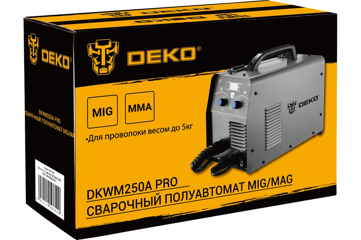 Сварочный полуавтомат DEKO DKWM250A PRO MIG/MAG 250А 051-4687 - низкая .
