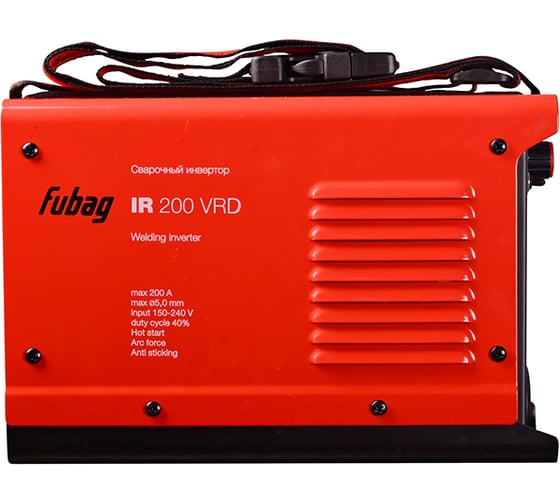 Инвертор MMA сварки FUBAG IR 200 VRD сварочный ток 200 А, рабочее напряжение 150-240 В 41328