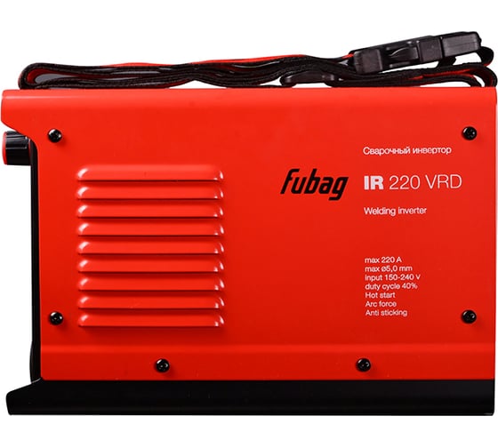 Инвертор MMA сварки FUBAG IR 220 VRD сварочный ток 220 А, рабочее напряжение 150-240 В 41330