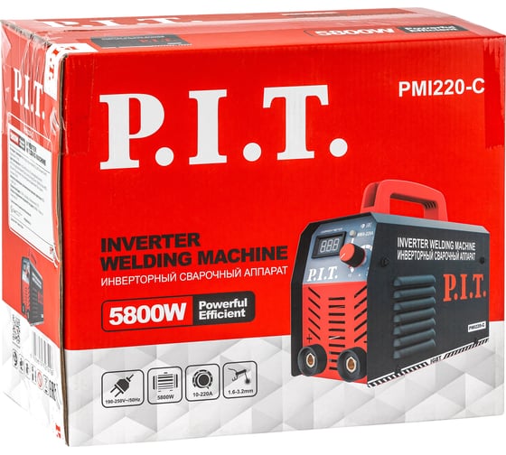 Сварочный инвертор P.I.T. IGBT 220 А, ПВ-30,1.6-3.2 мм, 5.8 квт PMI220-C