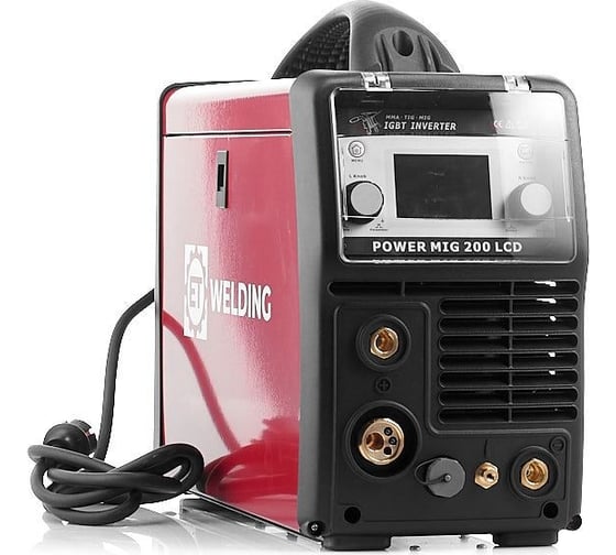 Аппарат для полуавтоматической сварки ET Welding POWER MIG 200 LCD многофункциональный с синергетическим управлением 509787 100509787