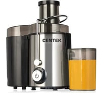Соковыжималка Centek Black (черный/сталь), 600 Вт, 2 скорости, стакан 600 мл, горловина 65 мм CT-1209