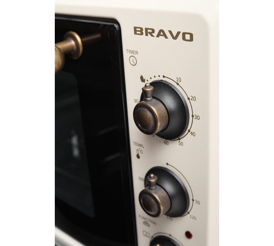 Электрическая печь BRAVO fo-381br 38 литров, бежевый, рустик, конвекция УТ000014822