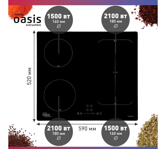 Варочная индукционная панель OASIS P-IBF