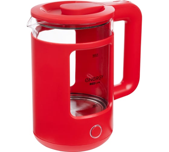 Чайник ENERGY e-256 1.5 л, стекло, красный 164152