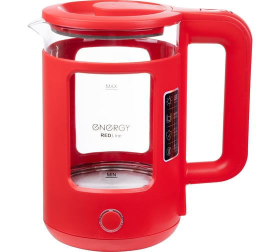 Чайник ENERGY e-256 1.5 л, стекло, красный 164152