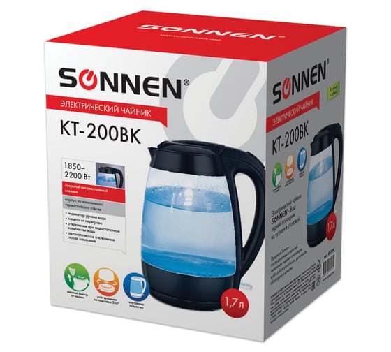 Чайник SONNEN KT-200BK, 451709