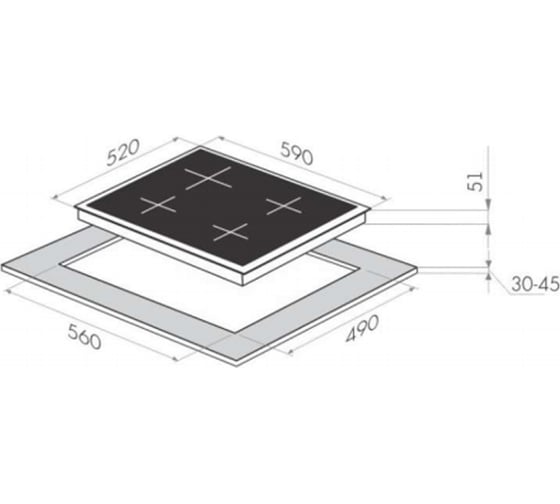 Газовая варочная панель HOMSair HGE643GBK