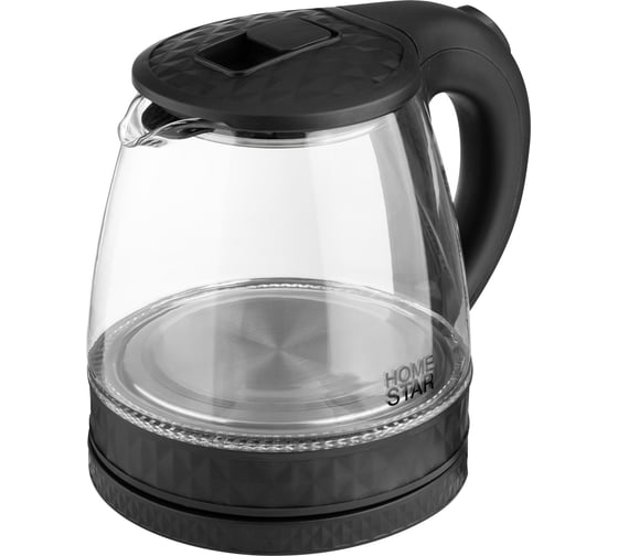 Чайник Homestar hs-1053 1.2 л, стекло, пластик, черный 106463