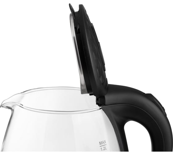Чайник Homestar hs-1053 1.2 л, стекло, пластик, черный 106463