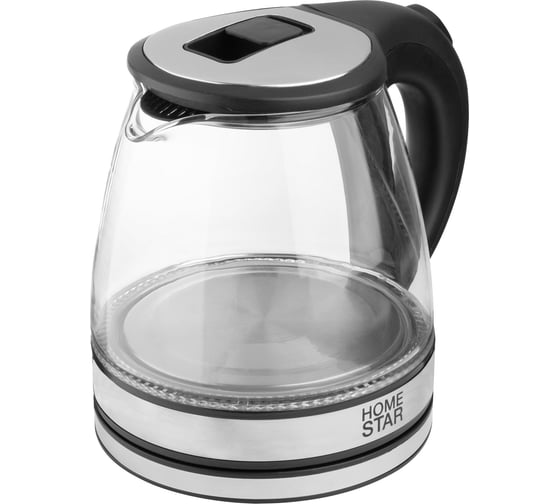 Чайник Homestar hs-1052 1.2 л, стекло, пластик, черный 106462