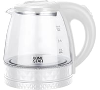 Чайник Homestar hs-1053 1.2 л, стекло, пластик, белый 106464