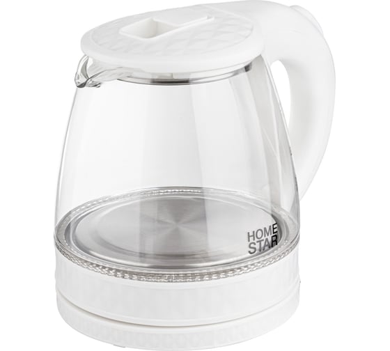 Чайник Homestar hs-1053 1.2 л, стекло, пластик, белый 106464