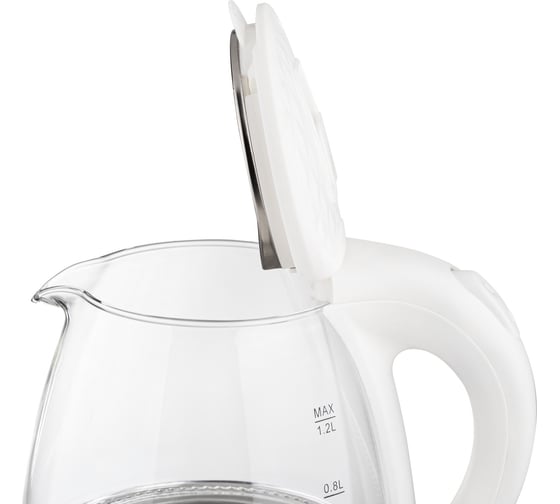 Чайник Homestar hs-1053 1.2 л, стекло, пластик, белый 106464