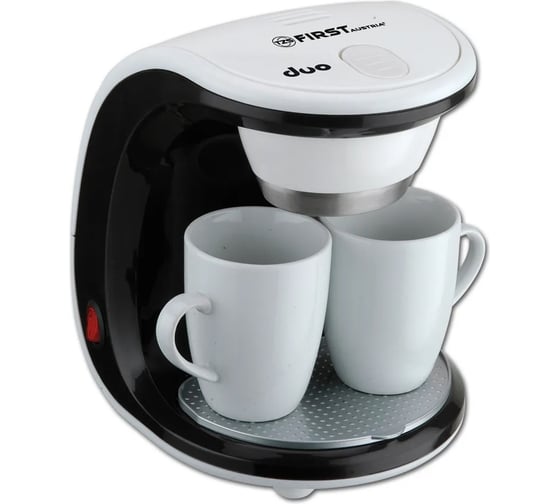Кофеварка FIRST 5453-2 White/black 450 Вт, 2 чашки FA-5453-2 1