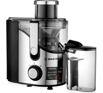 Центробежная соковыжималка BRAYER 1710BR 800 Вт, реверс, диаметр 65 мм, резервуар для сока 0,35 л, резервуар для мякоти 1,2 л BR1710
