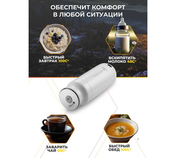 Маленький чайник термос WATTICO 220В 0.5 л Kettle белый 00-00000037