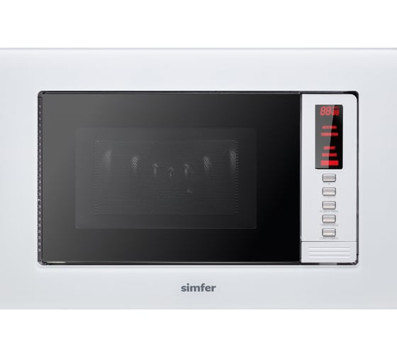 Встраиваемая микроволновая печь Simfer 20 литров, 6 режимов, 1080 вт, гриль, белый MD2230
