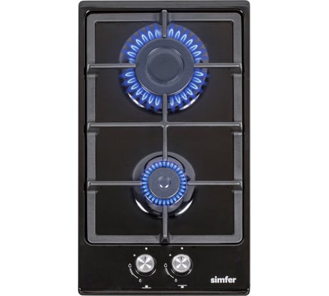 Газовая варочная панель SImfer с газ-контролем, чугунные решетки, автоподжиг, черная H30V20B570