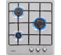 Газовая варочная панель SImfer эмалированные решетки, автоподжиг, серебристая H45V30M470