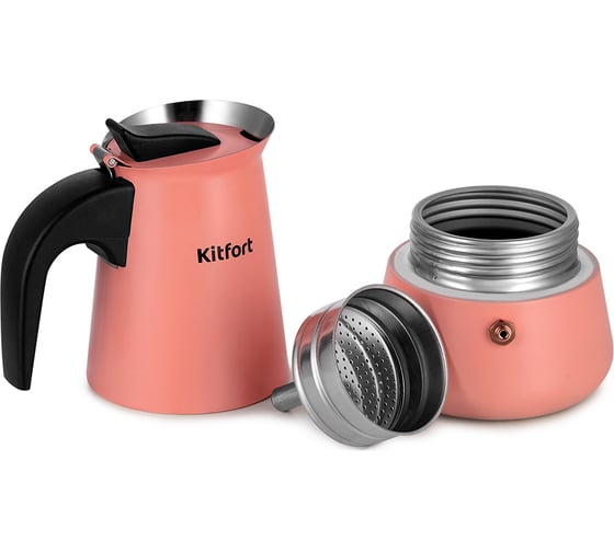 Кофеварка гейзерная темно-коралловый KITFORT КТ-7148-1