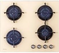 Газовая варочная поверхность SImfer газ-контроль, авторозжиг, эмалированные решетки, бежевое стекло H60N40J570