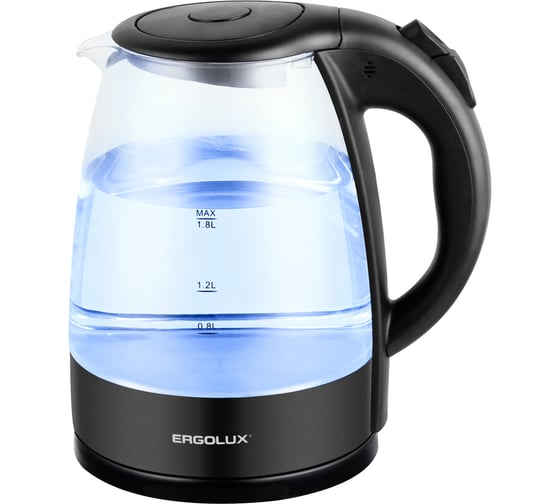 Стеклянный чайник Ergolux ELX-KG03-C02 черный 13957 1
