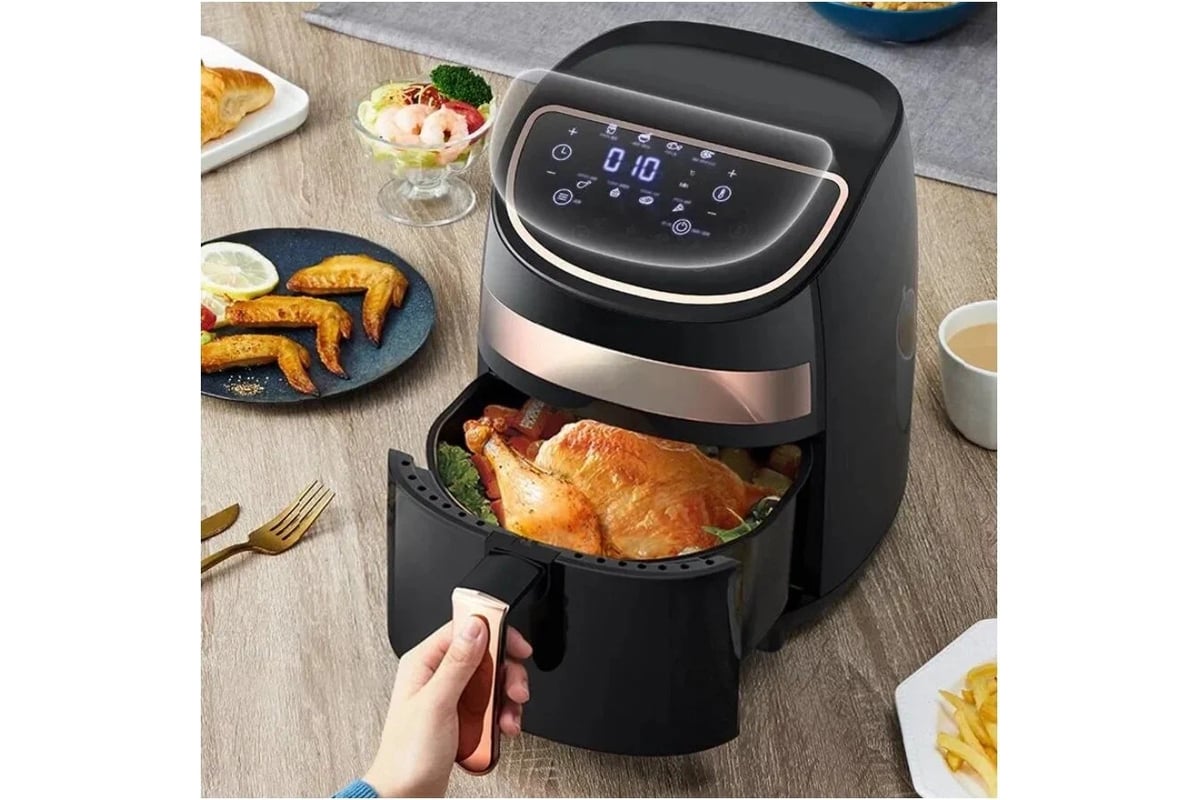 Аэрогриль Deerma Air Fryer Black 1000 W, 3 л, 8 программ DEMKZ100 выгодная цена, отзывы