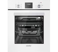 Электрический духовой шкаф SImfer 9 режимов работы, гриль, турбо-конвекция, таймер, белая B4EW59070