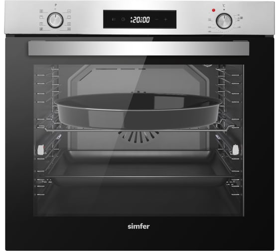 Электрический духовой шкаф SImfer 9 режимов работы, конвекция, гриль, серая B6EM69070