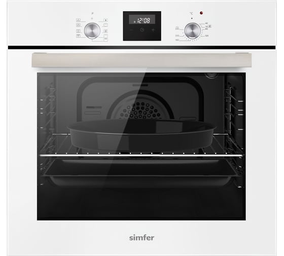 Электрический духовой шкаф SImfer 9 режимов работы, конвекция, гриль, таймер, белая B6EW59070 1