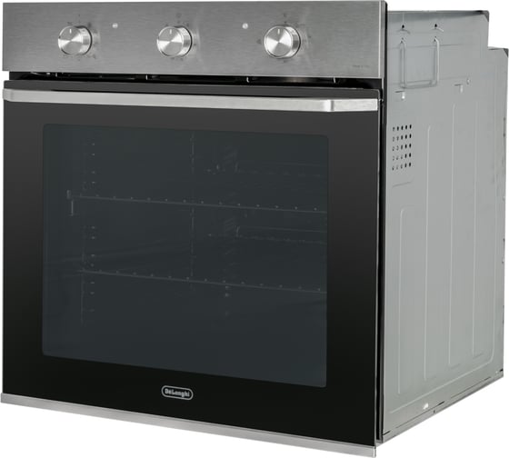 Многофункциональный электрический духовой шкаф DeLonghi nsm 7xl ppp rus, 60 см, черный, телескопические направляющие, паровая система очистки, 3 стекла дверцы К000000000133