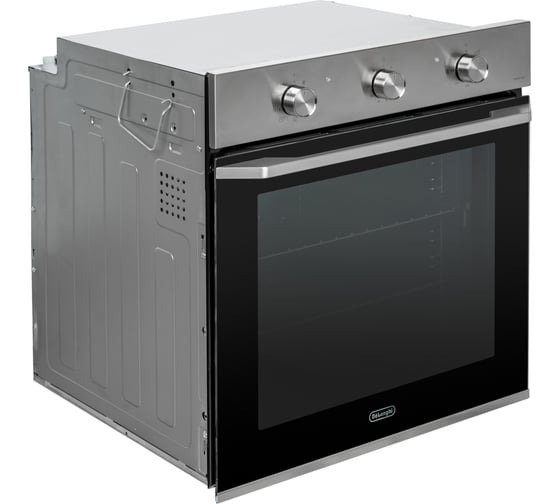 Многофункциональный электрический духовой шкаф DeLonghi nsm 7xl ppp rus, 60 см, черный, телескопические направляющие, паровая система очистки, 3 стекла дверцы К000000000133