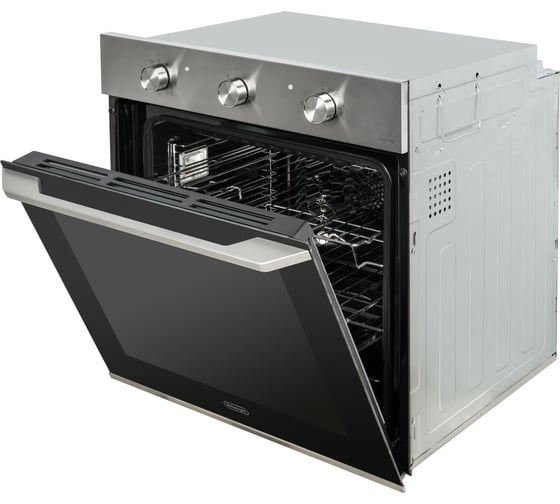 Многофункциональный электрический духовой шкаф DeLonghi nsm 7xl ppp rus, 60 см, черный, телескопические направляющие, паровая система очистки, 3 стекла дверцы К000000000133