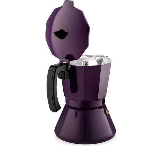 Гейзерная кофеварка VENSAL 3202VS-VT 6 чашек, материал алюминий, подходит индукции, цвет фиолетовый VS3202VT