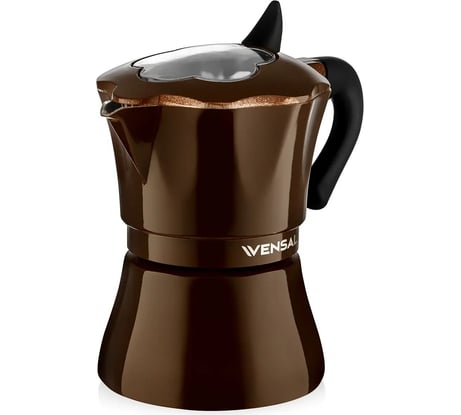 Гейзерная кофеварка VENSAL 3205VS 6 чашек, материал алюминий, не подходит для индукции, кофейный VS3205