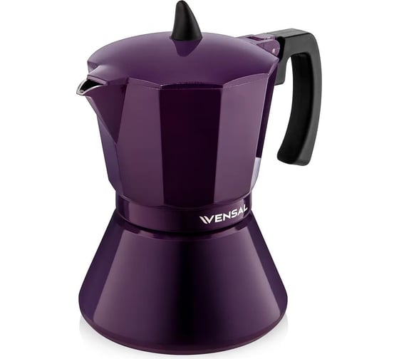 Гейзерная кофеварка VENSAL 3203VS-VT 9 чашек, материал алюминий, подходит индукции, цвет фиолетовый VS3203VT 1